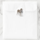 Twee Greyhound Friends Dog Art Ronde Sticker (Tas)