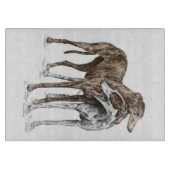 Twee Greyhound Friends Dog Art Snijplank (Voorkant)