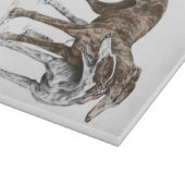 Twee Greyhound Friends Dog Art Snijplank (Hoek)