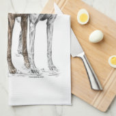 Twee Greyhound Friends Dog Art Theedoek (Quarter Fold)