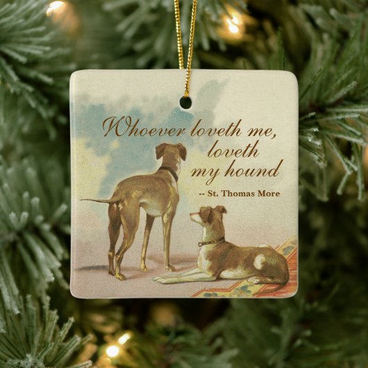 Twee Greyhounds/beroemde St. Thomas Meer Citaat Keramisch Ornament (Boom)