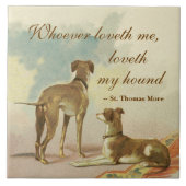 Twee Greyhounds/beroemde St. Thomas Meer Citaat Tegeltje (Voorkant)