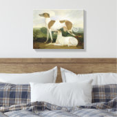 Twee Greyhounds in een Landschap (olie op canvas) Canvas Afdruk (Insitu (Slaapkamer))