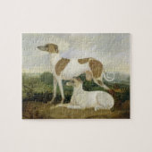 Twee Greyhounds in een Landschap (olie op canvas) Legpuzzel (Horizontaal)