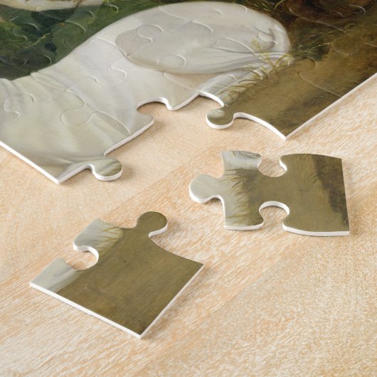 Twee Greyhounds in een Landschap (olie op canvas) Legpuzzel (Zijkant)