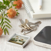 Twee Greyhounds in een Landschap (olie op canvas) Sleutelhanger (Zijkant)