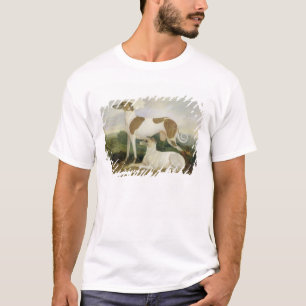Twee Greyhounds in een Landschap (olie op canvas) T-shirt