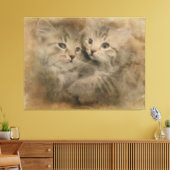 twee griepachtige tapijten in Waterverf Canvas Afdruk (Insitu (Woonkamer))