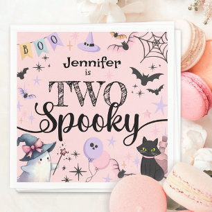 TWEE Griezelig Meisje Lief Geest Halloween 2de Ver Servet