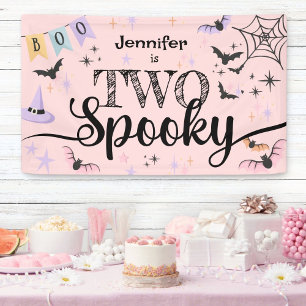 TWEE Griezelig Meisje Schattig Spook Halloween 2e Spandoek