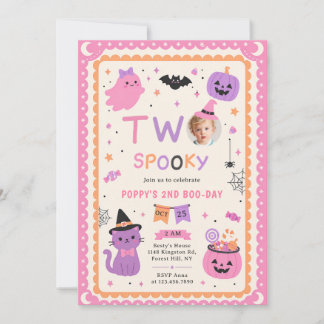Twee griezelig schattige Halloween-geest 2e verjaa Kaart