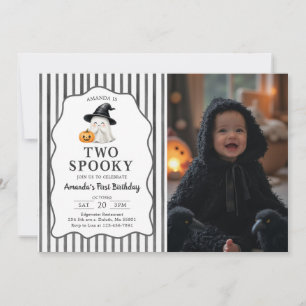 Twee griezelige Halloween 2de verjaardag foto uitn Kaart