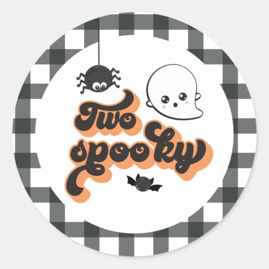 Twee griezelige Halloween 2e verjaardag Ronde Sticker (Voorkant)