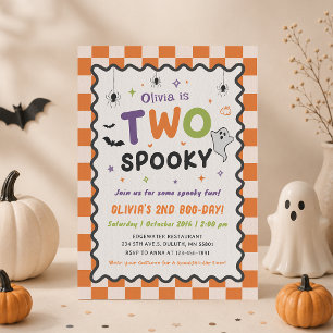 Twee griezelige Halloween-geest 2de verjaardagsuit Kaart