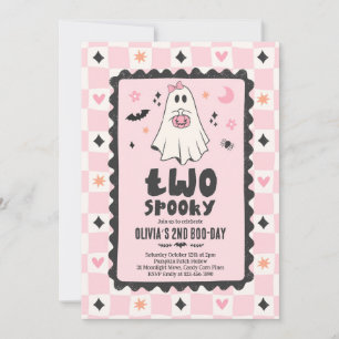 Twee griezelige Halloween-meisje Geest 2e verjaard Kaart