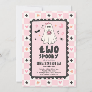 Twee griezelige Halloween-meisje Geest 2e verjaard Kaart