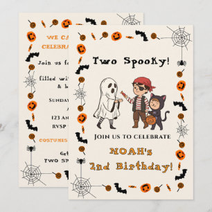 Twee griezelige Halloween uitnodiging voor 2e verj