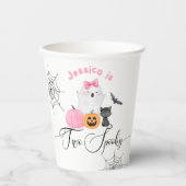 Twee griezelige Halloween verjaardag kleine Boo Papieren Bekers (Voorkant)