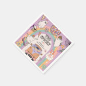Twee griezelige retro leuke 2de verjaardagsfeestje servet (Hoek)
