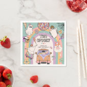 Twee griezelige retro leuke 2de verjaardagsfeestje servet (Insitu)