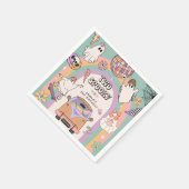 Twee griezelige retro leuke 2de verjaardagsfeestje servet (Hoek)