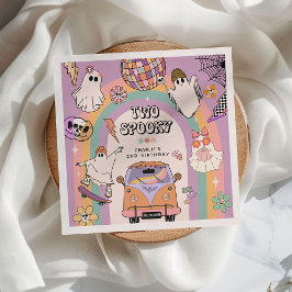 Twee griezelige retro leuke 2de verjaardagsfeestje servet