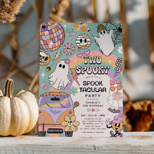 Twee griezelige retro leuke Halloween 2de verjaard Kaart