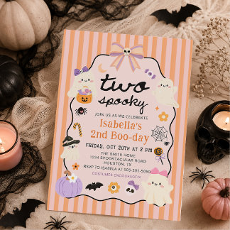 Twee griezelige spook Halloween verjaardagsfoto Kaart