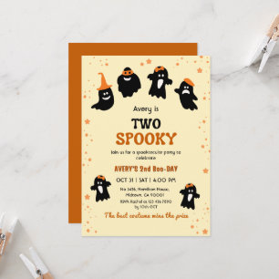 Twee griezelige verjaardagsfeestje spookachtige gr kaart