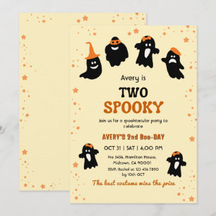 Twee griezelige verjaardagsfeestje spookachtige li kaart
