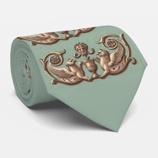 twee grijpvlinders print stropdas (Opgerold)