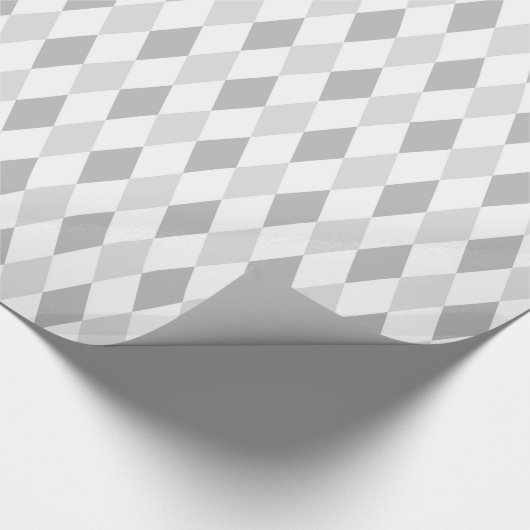 Twee grijze Harlequin Diamond Pattern Cadeaupapier (Hoek)