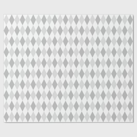 Twee grijze Harlequin Diamond Pattern Cadeaupapier (Vlak)