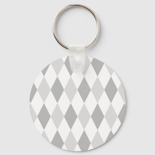 Twee grijze Harlequin Diamond Pattern Sleutelhanger (Voorkant)