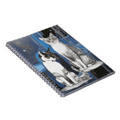 Twee grijze katten op een Abstracte achtergrond Notitieboek (Rechterzijde)