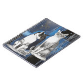 Twee grijze katten op een Abstracte achtergrond Notitieboek (Linkerzijde)