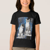 Twee grijze katten op een Abstracte achtergrond Tri-Blend Shirt (Voorkant)