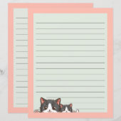 Twee grijze kittens op papier (Voorkant / Achterkant)