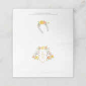 Twee grijze paarden monogram geel wit bruiloft plaatskaartje (Buitenkant ongevouwen)