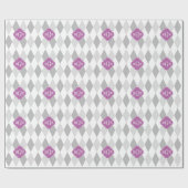 Twee grijze Whart Harlequin Orchid 3 Initiaal Mono Cadeaupapier (Vlak)