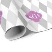 Twee grijze Whart Harlequin Orchid 3 Initiaal Mono Cadeaupapier (Rol Hoek)