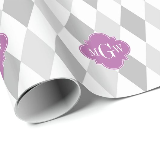 Twee grijze Whart Harlequin Orchid 3 Initiaal Mono Cadeaupapier (Rol Hoek)