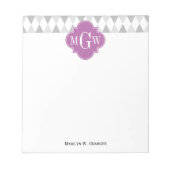 Twee grijze Whart Harlequin Orchid 3 Initiaal Mono Notitieblok (Voorkant)