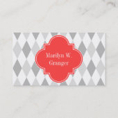 Twee grijze Wholet Harlequin Coral 3 Initiaal Mono Visitekaartje (Achterkant)