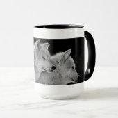 Twee grijze Wolven Coffee-Mok Mok (Voorkant rechts)