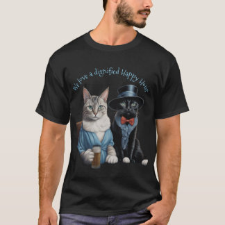 Twee grillige goed geklede katten tijdens het happ t-shirt