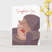 Twee grillige katten in de liefde kaart (Gele Bloem)