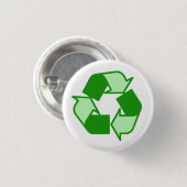 Twee Groen Toon op Witte Recyclen knoop Ronde Button 3,2 Cm (Voorkant /achterkant)
