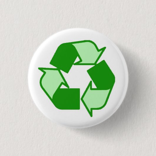 Twee Groen Toon op Witte Recyclen knoop Ronde Button 3,2 Cm (Voorkant)