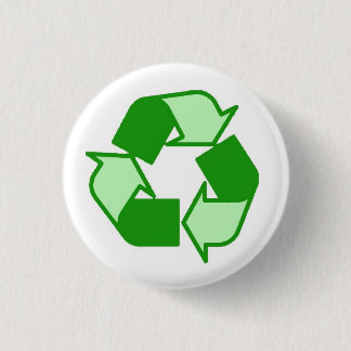 Twee Groen Toon op Witte Recyclen knoop Ronde Button 3,2 Cm